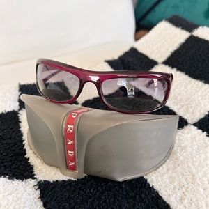 Prada Wrap Sunglasses SPR 08F w/ Case Y2K